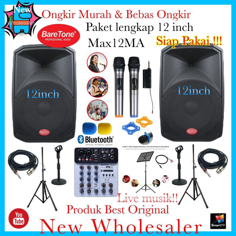 Paket sound system 12 inch Live musik Indor dan outdor Super power original