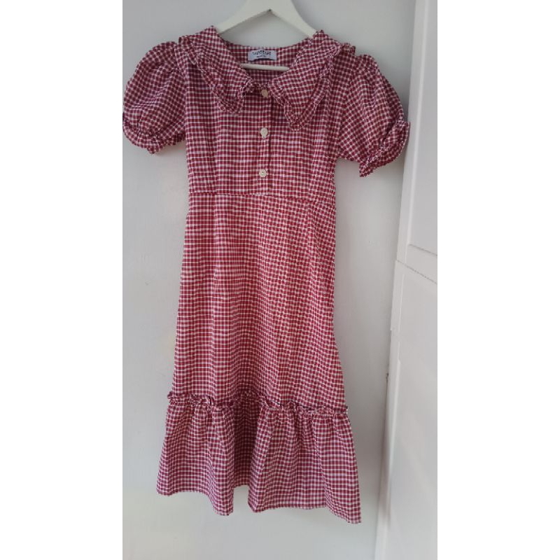 Dress Kotak kotak Kerah Nareerat