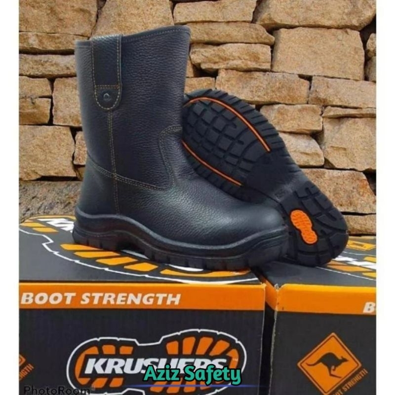 Sepatu Safety Krusher Texas Brown & Black / Safety Shoes Krusher original