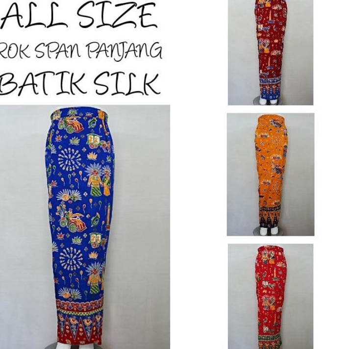 New Indah ROK SPAN PANJANG WIRU WIRON Batik Silk All Size Fit XL SR A.