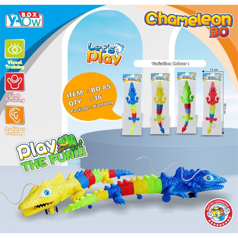 [ FREE BATREI ] Mainan Hewan Biawak Jalan Nyala Lampu Bisa Bunyi