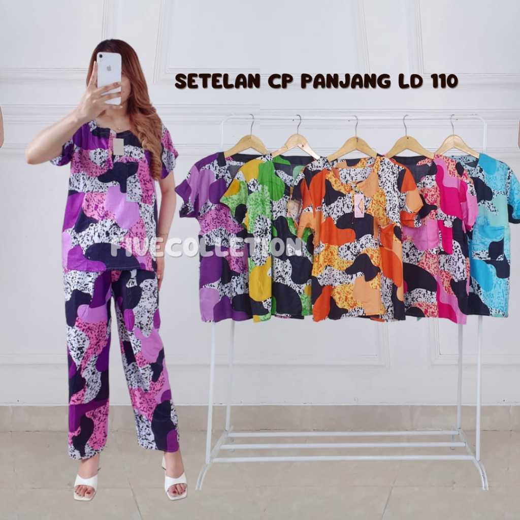 Setelan Celana Panjang Wanita Piyama Baju Tidur Rayon Bali Ld 110 Murah Kekinian