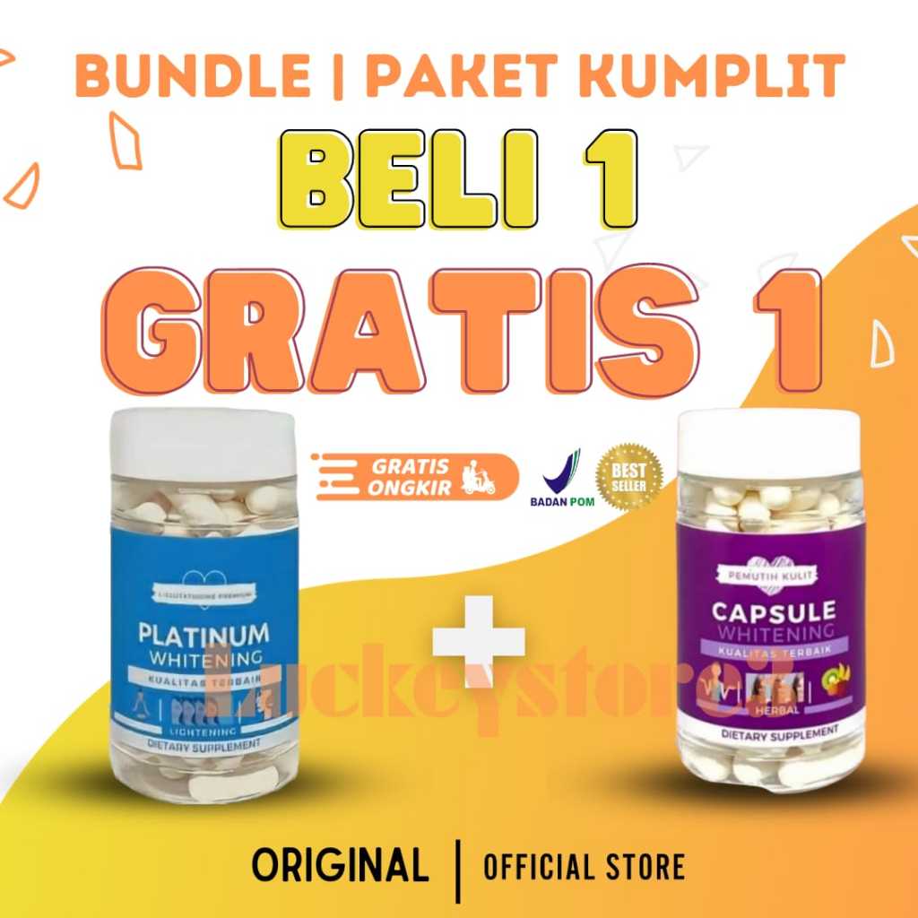 PLATINUM WHITENING COMBO EXTRA BOOSTER GLUTATHIONE KAPSUL UNGU PEMUTIH KULIT | CAPSULE WHITENING | P