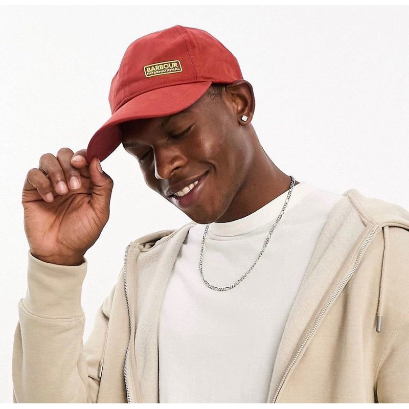 Barbour International Cap In Red Originals