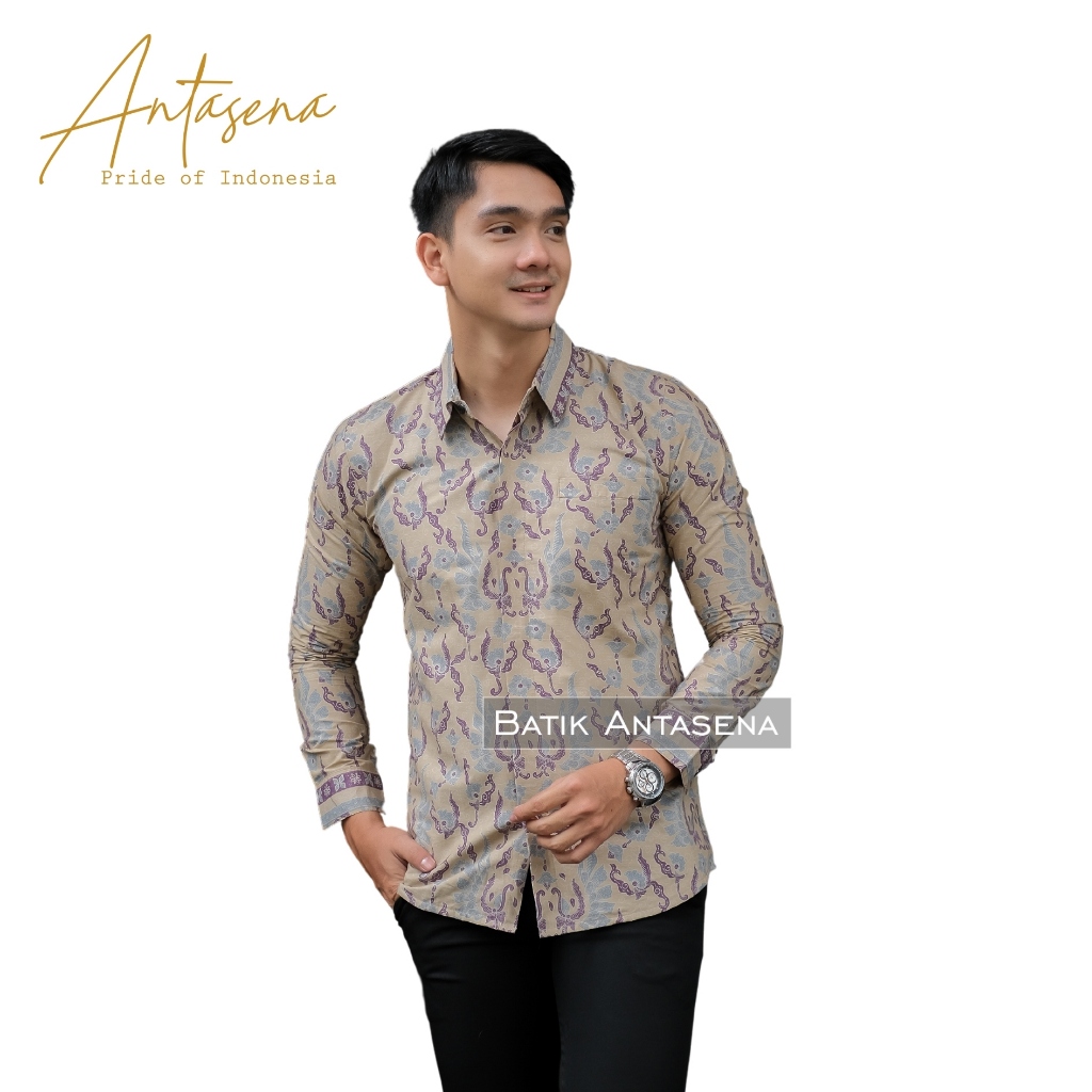 Angsana Batik Pria Kemeja Lengan Panjang Atasan Original Premium Lapis Furing model slimfit Full Fur