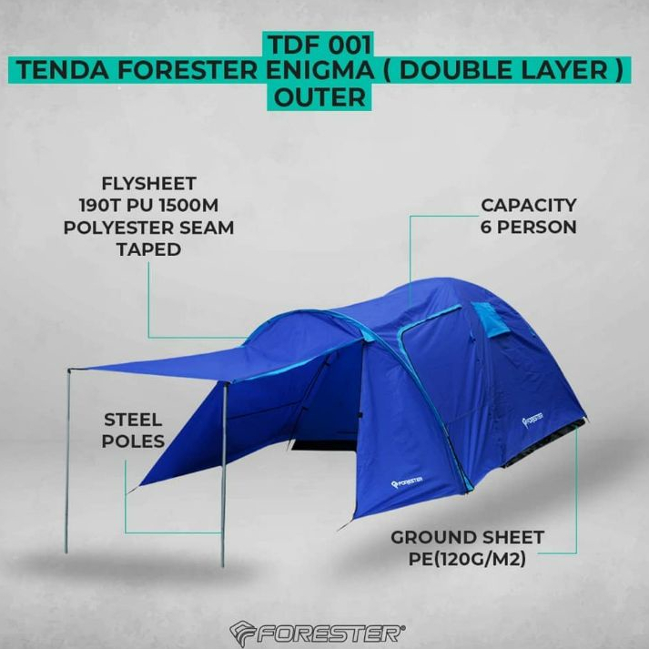 TENDA ENIGMA FORESTER TDF 001 TENDA CAMPING 6 PERSON ORIGINAL