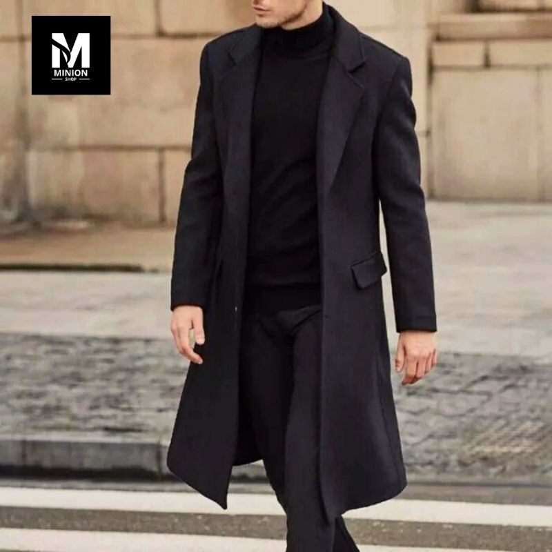 jaket jubah pria panjang ke lutut jumbo jaket jas blazer jubah/jaket pria mentel/jaket long coat