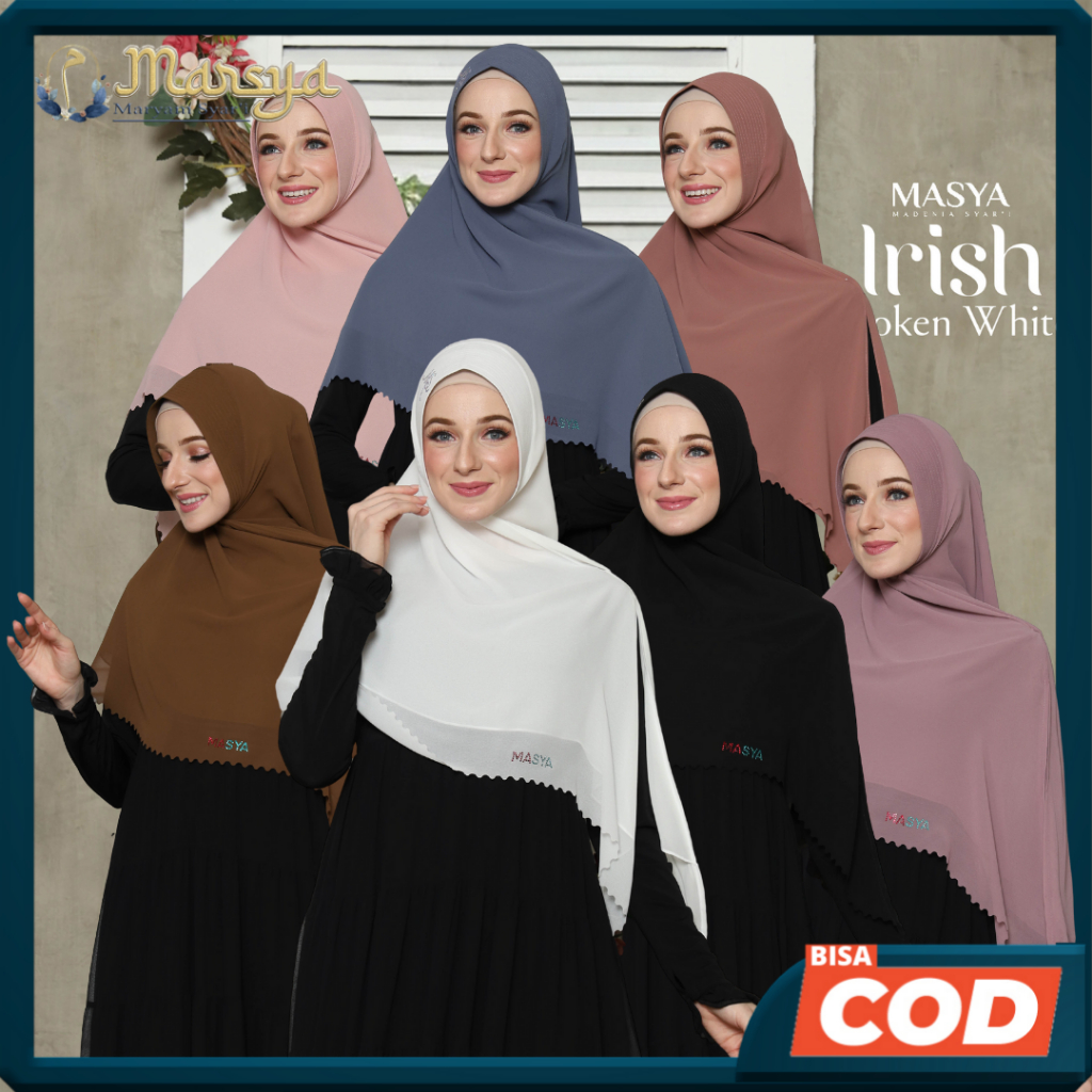 Jibab Hijab Khimar Kerudung Swarovski Syari Ceruty Ceruti Babydoll 2 Layer Putih - Hitam Soft Pet In