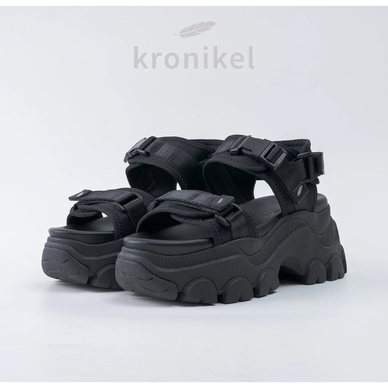 [PREMIUM LOKAL BRAND] KRONIKEL PROJECT // OSAKA 2-in-1 Sandals - Full Black