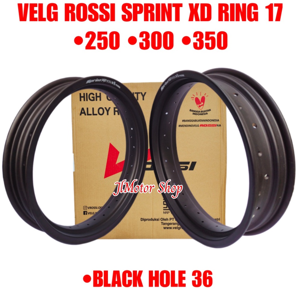 STOK TERBATAS Sepasang Velk Pelek Velg Rossi Ring 17 250 300 350 Tapak Lebar Sprint XD - Velg VRossi