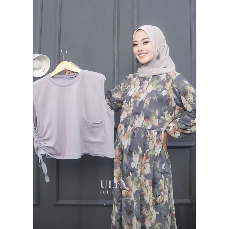 Ulfa Collection - One Set Dress Ceruty Babydoll Rompi
