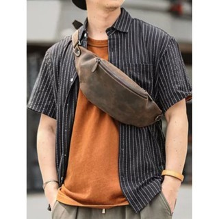 Waistbag Pria Kulit Asli Original - Tas Kulit Asli Crazy Horse Premium  - Waistbag Kulit