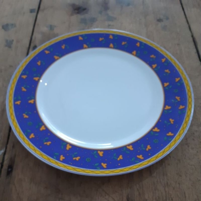 Piring ceper keramik 10.5inch lis biru Royal Heritage