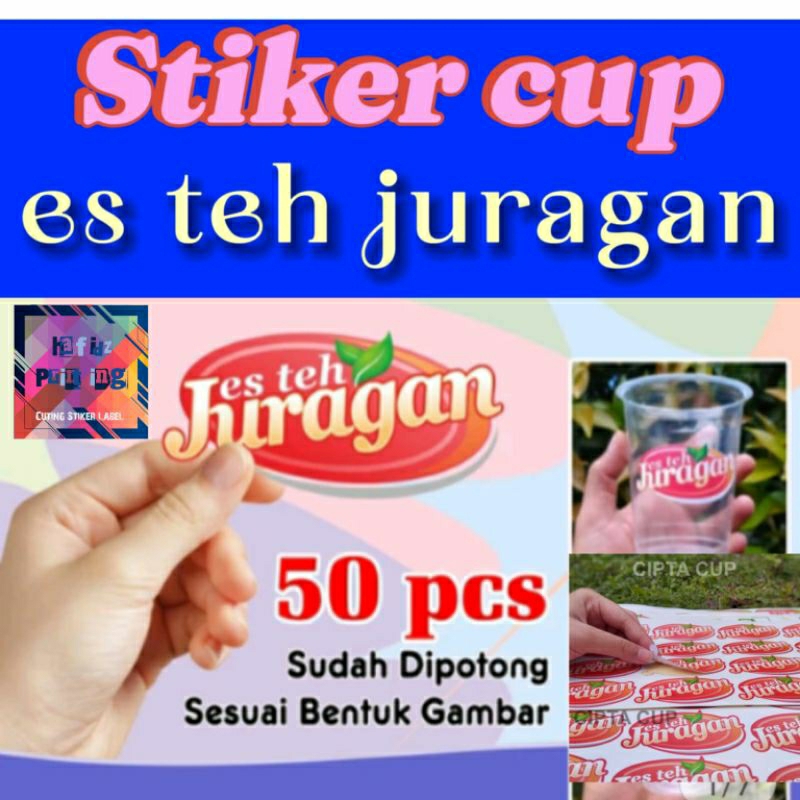 

Stiker Cutting Es teh Juragan isi 50pcs bisa COD