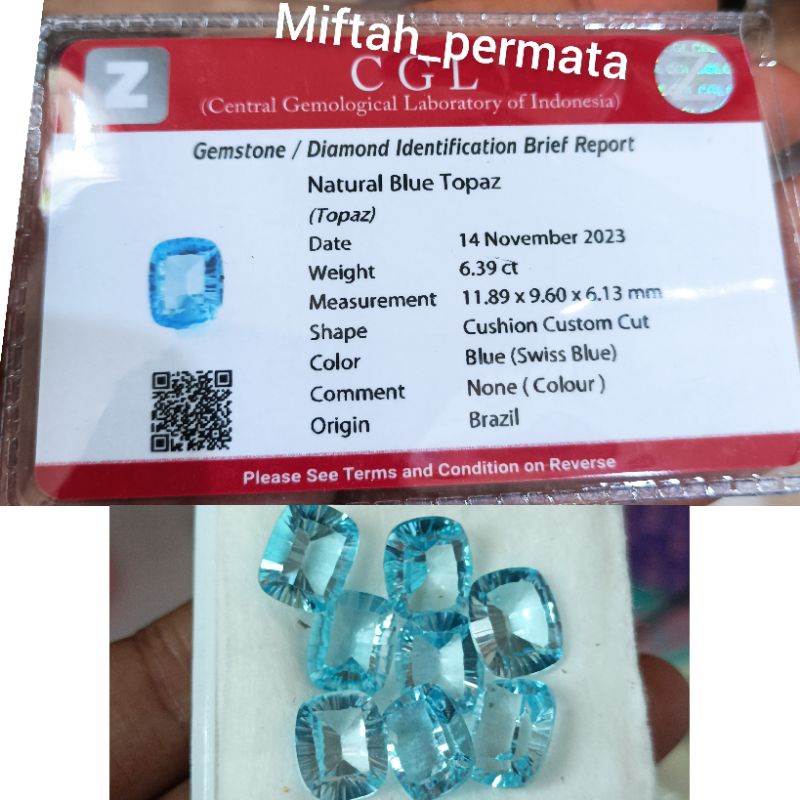 Natural swiss  blue topaz