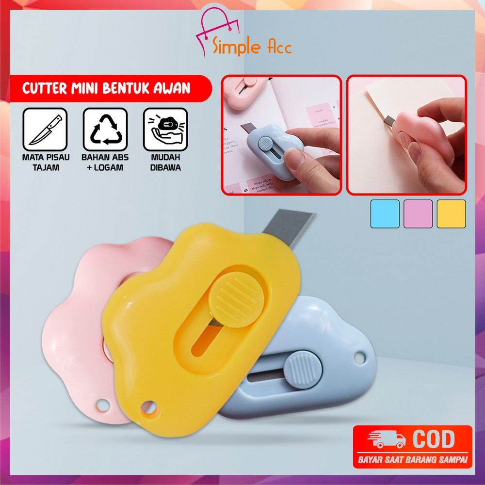 

DO-C953 Cutter Mini Lucu Bentuk Awan / Pisau Kartun Alat Bantu Potong Kertas Alat Tulis Kantor / Pisau Cutter Mini Model Awan Cutter Portable