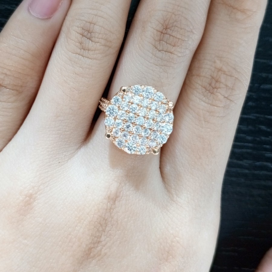 Cincin Wanita Emas Putih Zircon 16k 70% UK.10 ( CM72 ) 4.53gram