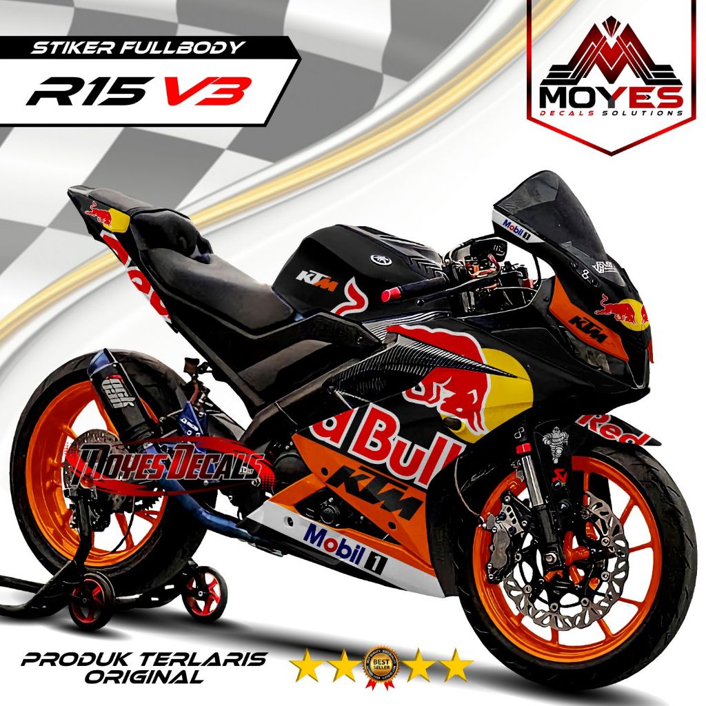 Sticker R15 V3 Fullbody - Decal R15 V3 Motif Redbull MYS470