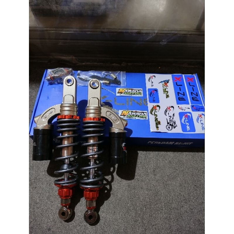 shockbreaker skok shock belakang X-Line tipe 528 titanium ukuran 320mm series singgel click  shock X