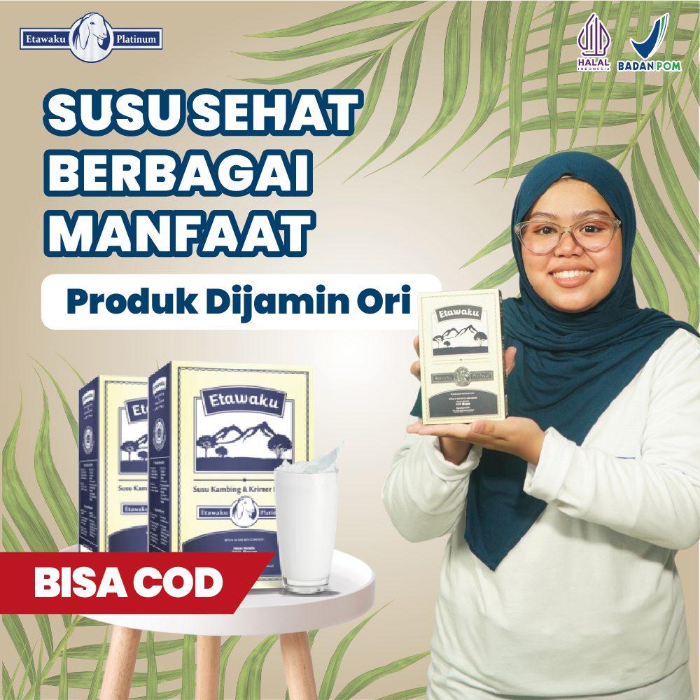 

Etawaku Platinum Susu Bubuk Kambing Etawa Original Atasi Sendi Sesak Nafas Asma Osteoporosis Jaga Imun Kekebalan Tubuh Rendah Gula Pengidap Diabetes Obesitas Halal BPOM Gratis Ongkir COD