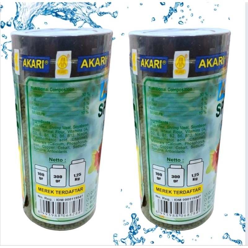 AKARI AA SPIRULINA 100GR Makanan Ikan Koi Koki
