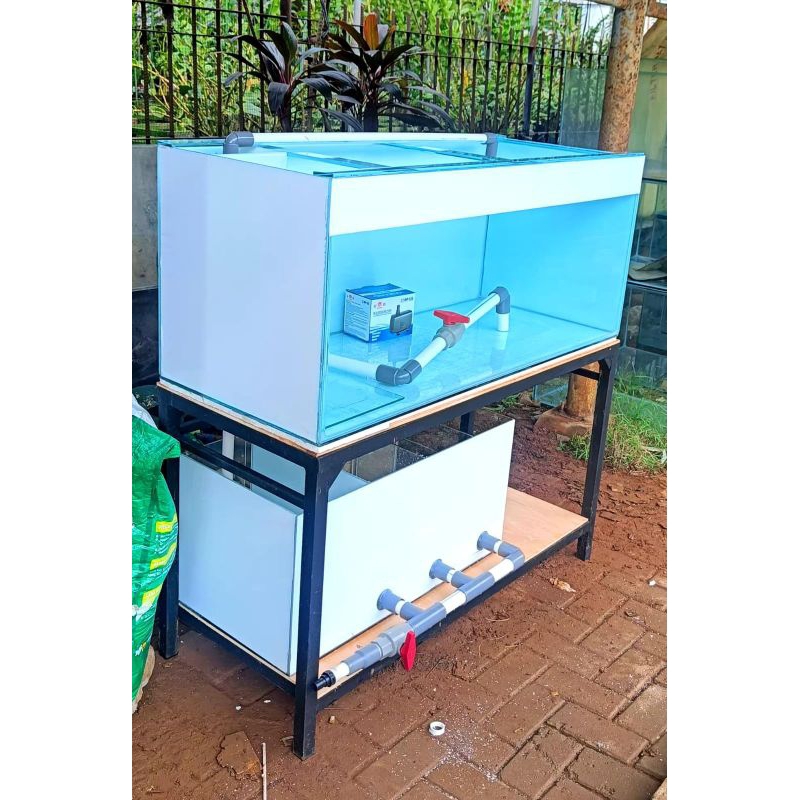 Paket aquarium 120x50x50 + sump filter backwhas