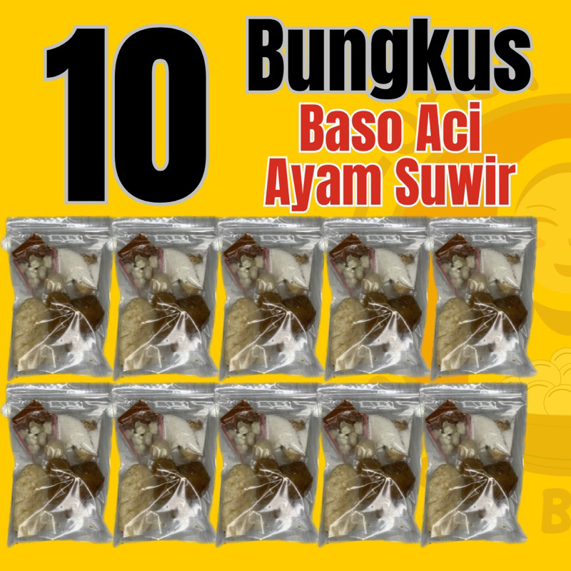 

Paket 10 pcs baso aci boci ayam suwir mercon, ori, murah, halal, terlaris, cocok untuk reseller, pakai jeruk limau