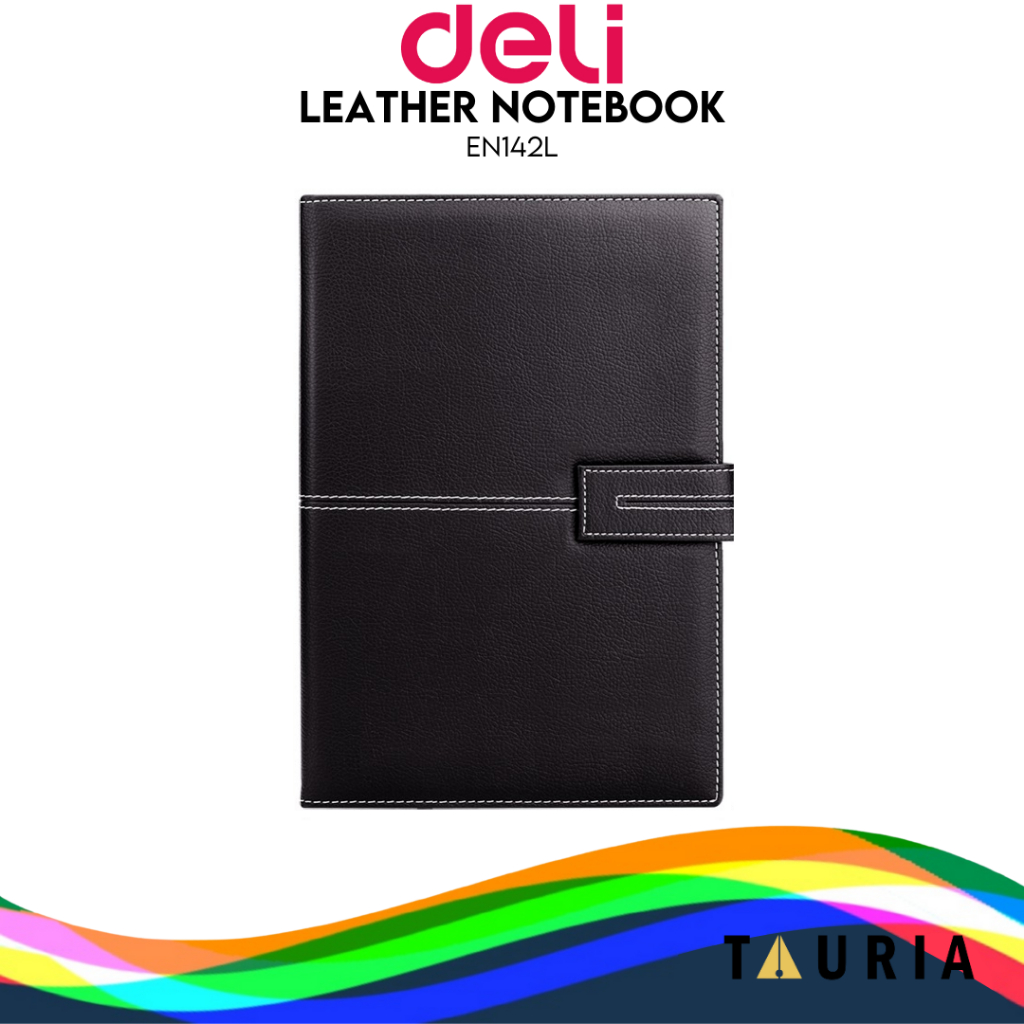 

Deli Leather Cover Notebook / Buku Catatan / Agenda Sampul Kulit A5 120 Lembar Magnetic Lock EN142L