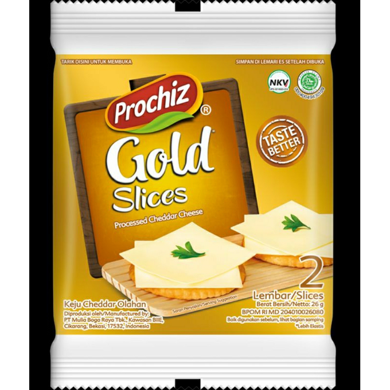 

(8 SACHET) PROCHIZ GOLD SLICE 1 SACHET ISI 2 LEMBAR KEJU