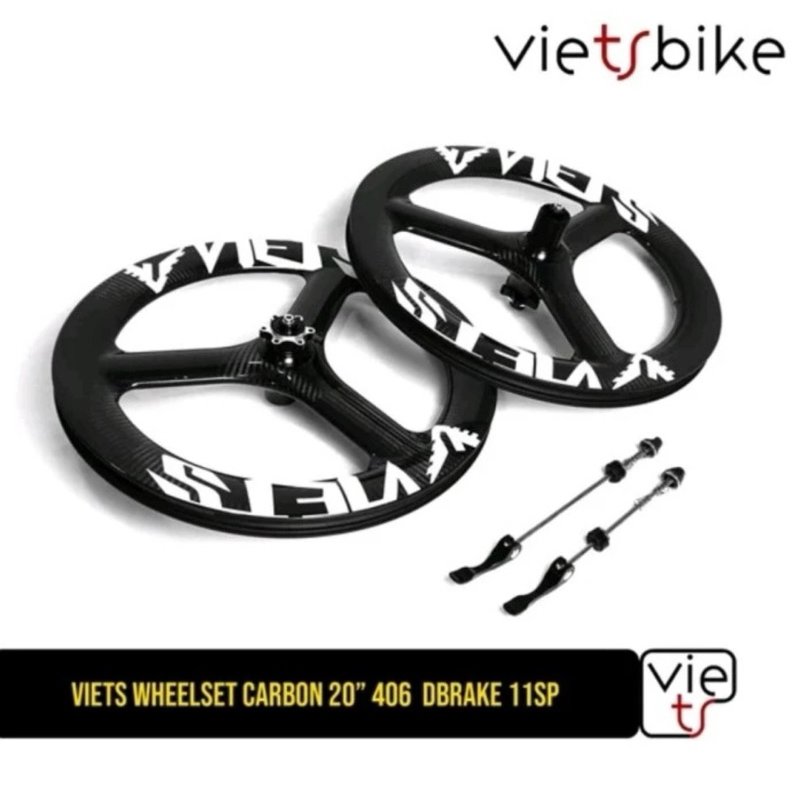 wheelset trispok carbon  trispoke 3spoke viets  20 22 inch 406 451 20+ - 20