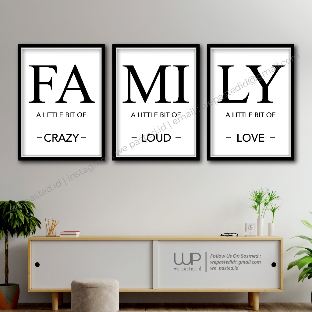 Hiasan Dinding Quotes Family (3 pcs)  WP