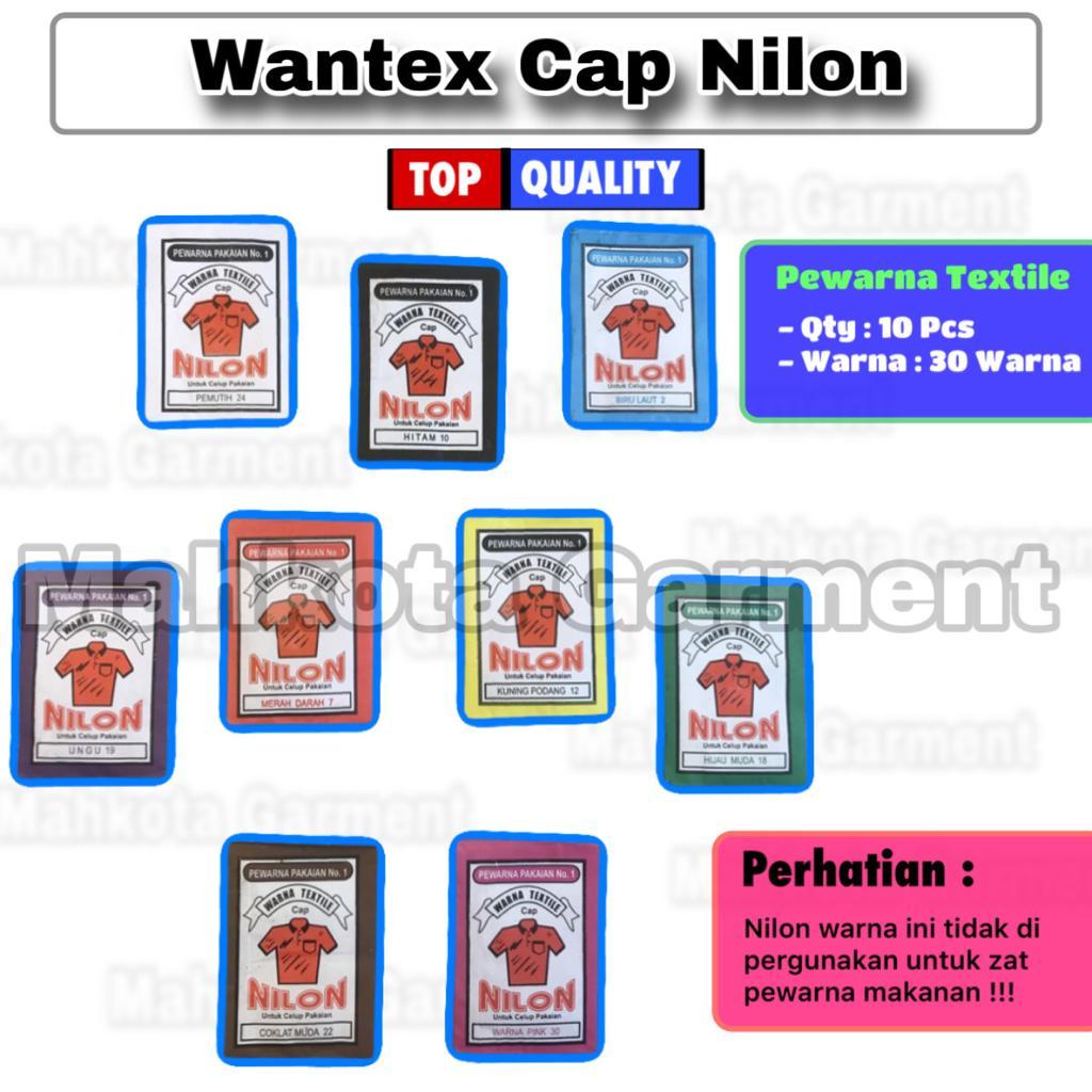 10pcs | Wantex Cap NILON | Wantex Pewarna Pakaian | Wantex Pewarna Textile | Wantex Pewarna Kain | P