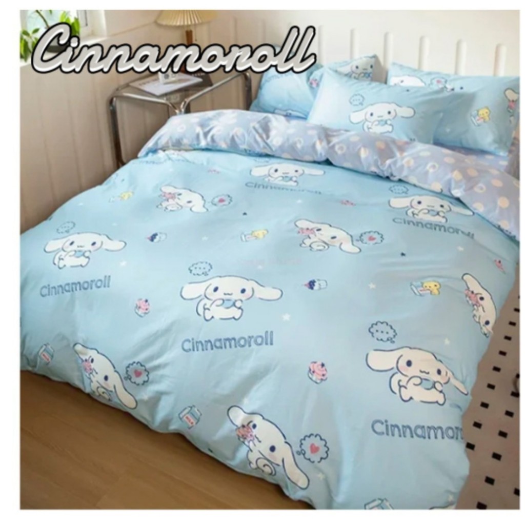 BEDCOVER DAN SPREI SET KATUN ESRA MOTIF CINNAMOROLL