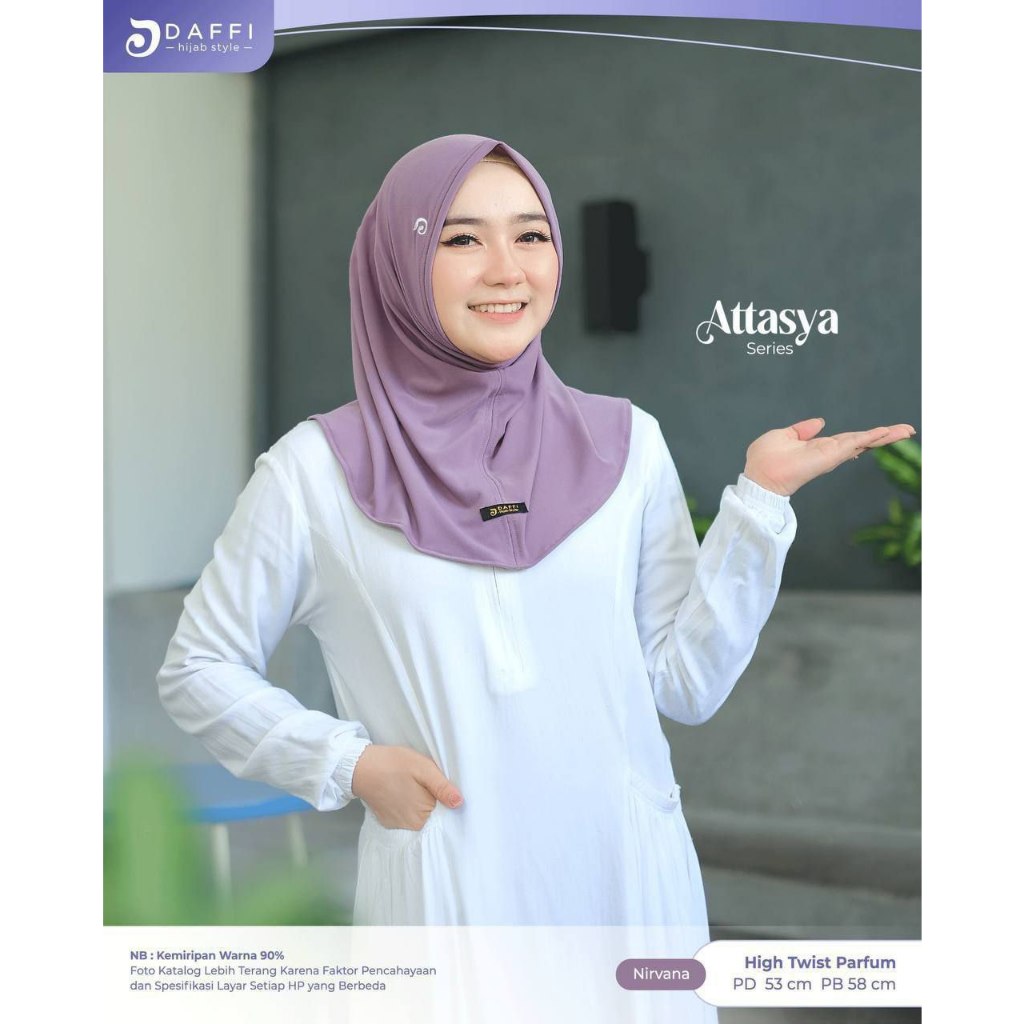 Daffi Non Pet Attasya Series Matt High Twist Parfume Hijab Sport Bergo Yessana Terbaru Ejamas Store