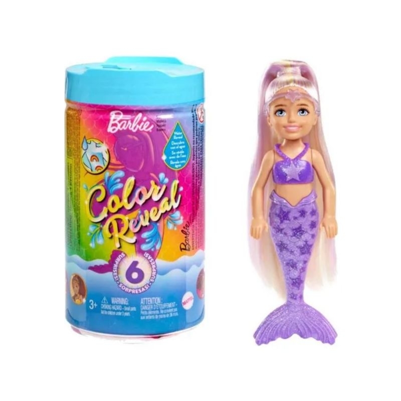 Barbie Chelsea Mermaid Color Reveal - Mainan Anak Perempuan Boneka Barbie Mermaid Bisa Berubah Warna