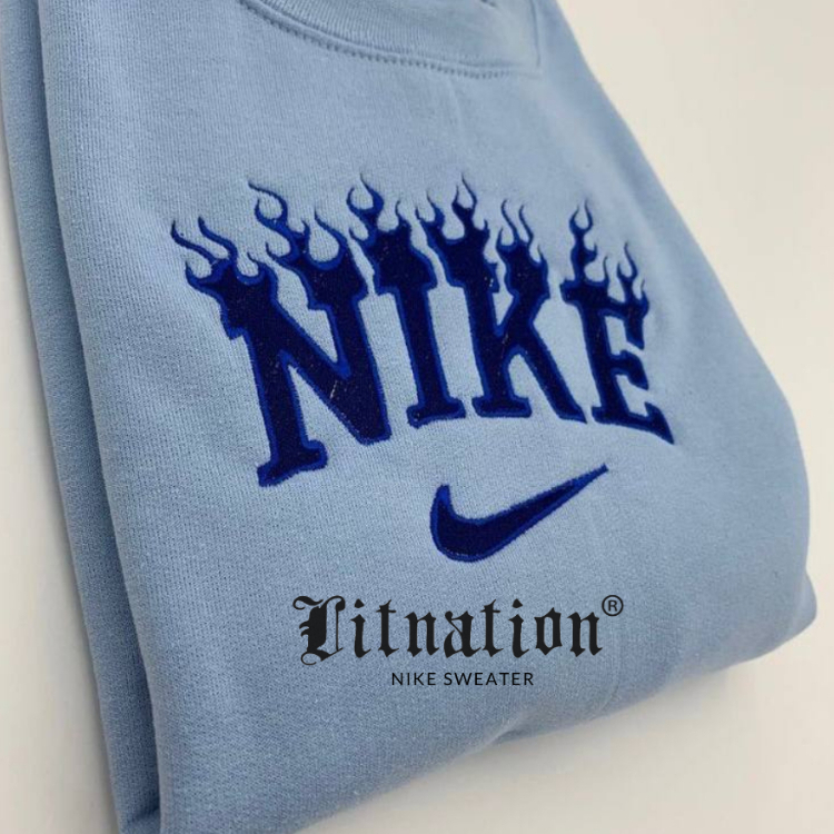 READYSTOCK REALIPICT - NIKE SWEATER FLAME BLUE