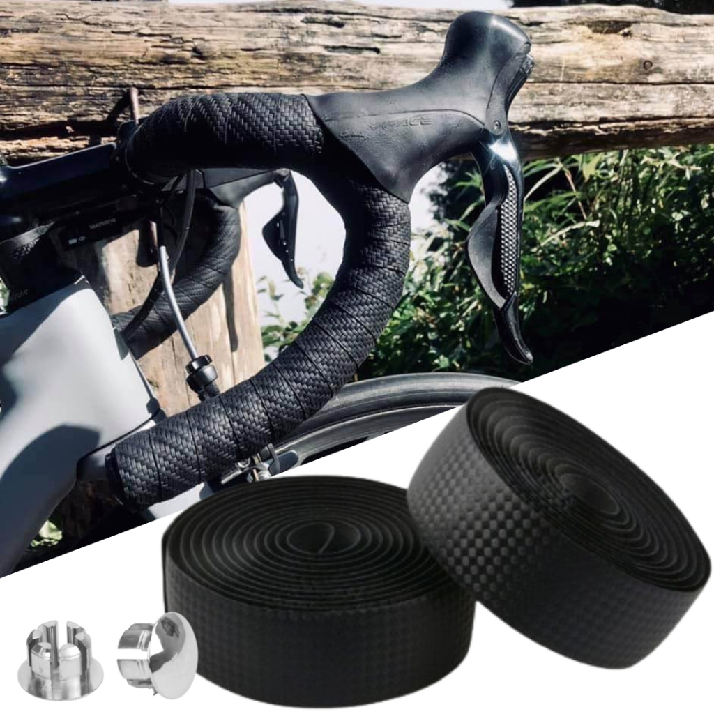 2 Roll Bartape Carbon 3D Dropbar Sepeda Balap Fixie Handlebar Hand Grip Stang Roadbike Fixed Gear Fo