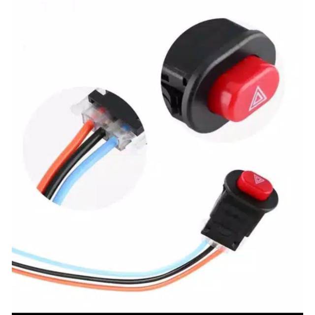 Saklar Tombol Lampu HAZARD Hazat Hati Hati Segitiga Tombol Tanam Cocok Untuk Touring Beat Vario Scoo