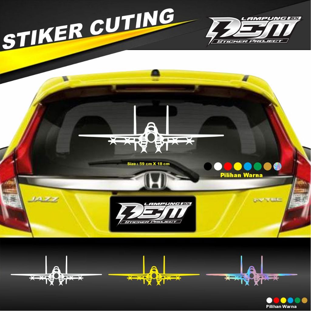 stiker cuting pesawat tempur stiker kaca belakang variasi stiker mobil berkualitas