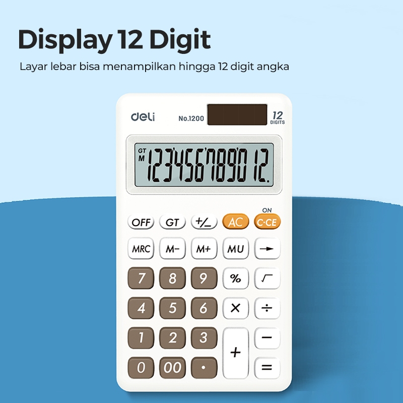 

Deli Desktop Calculator / Kalkulator Meja Mini Portable Dual Power Lucu 1200