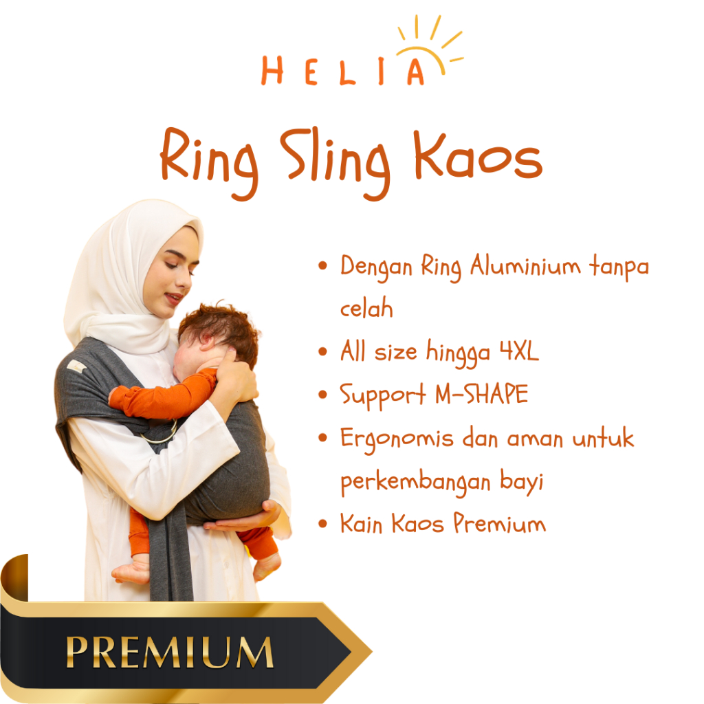 HELIA - Ring Sling Gendongan Bayi Mshape Premium