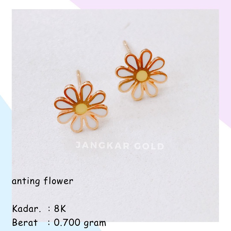ANTING EMAS BUNGA FLOWER 8K 0.700GR