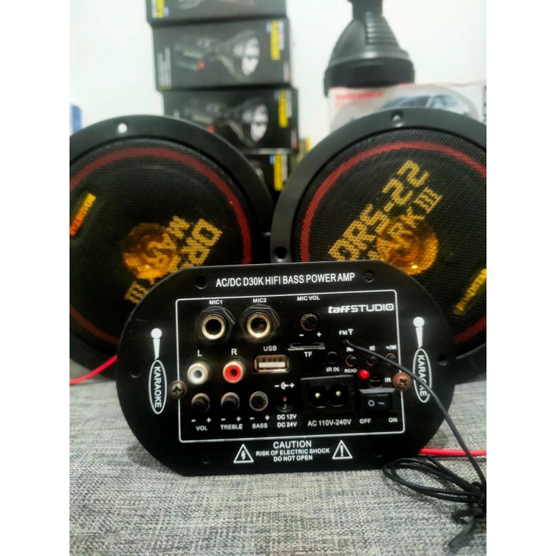 ORIGINAL 2 SPEAKER +AMPLIFIER SUPERR BASS AC/DC FULL KARAOKE BLUTUT USB AUX RADIO