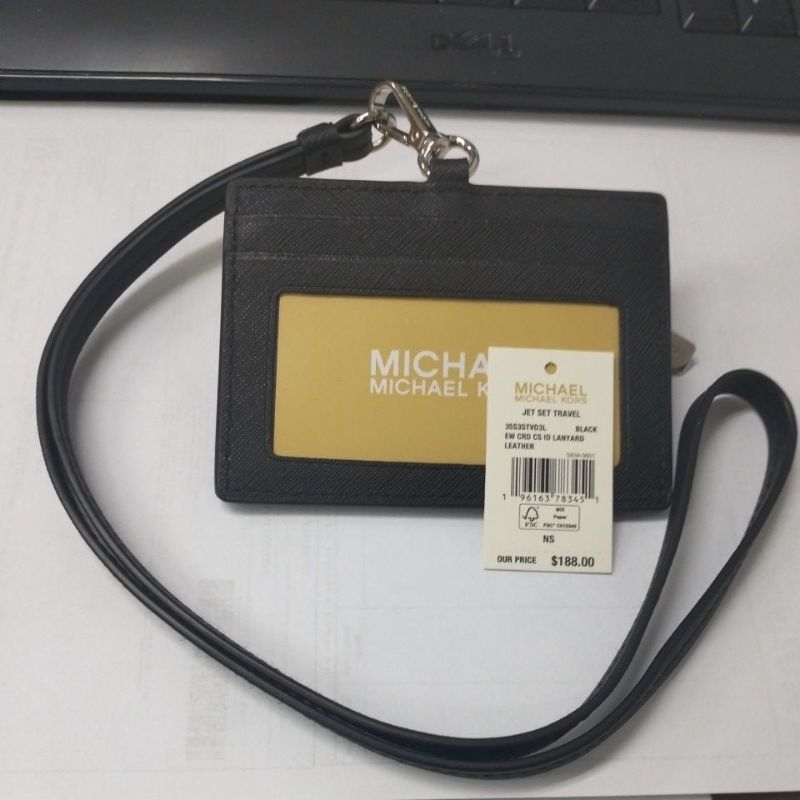 

Lanyard Michael Kors Jet Set Travel Black Leather - NEWW