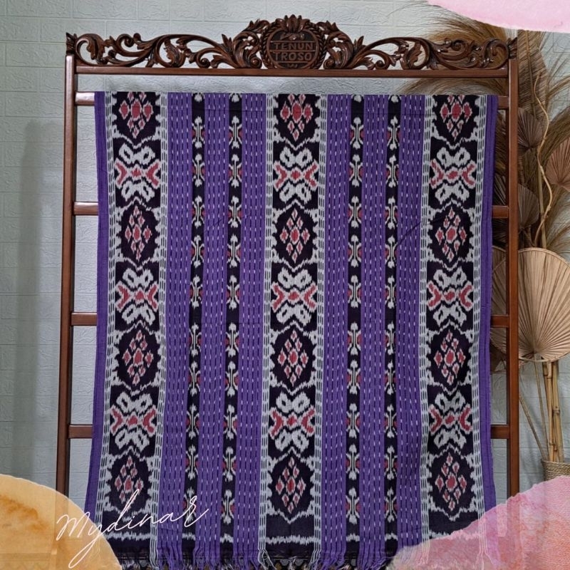 Kain Tenun Ikat Blanket Warna Ungu Motif kupu kupu Kain batik tenun jepara ntt ntb utara sumba toraj