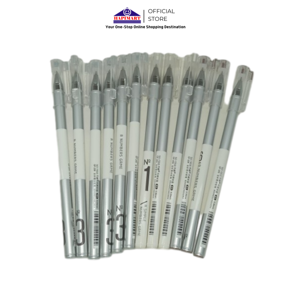 

Gel Pen Pena Pulpen Gel Quick Dry 0.38mm Tinta Hitam 12 Pcs