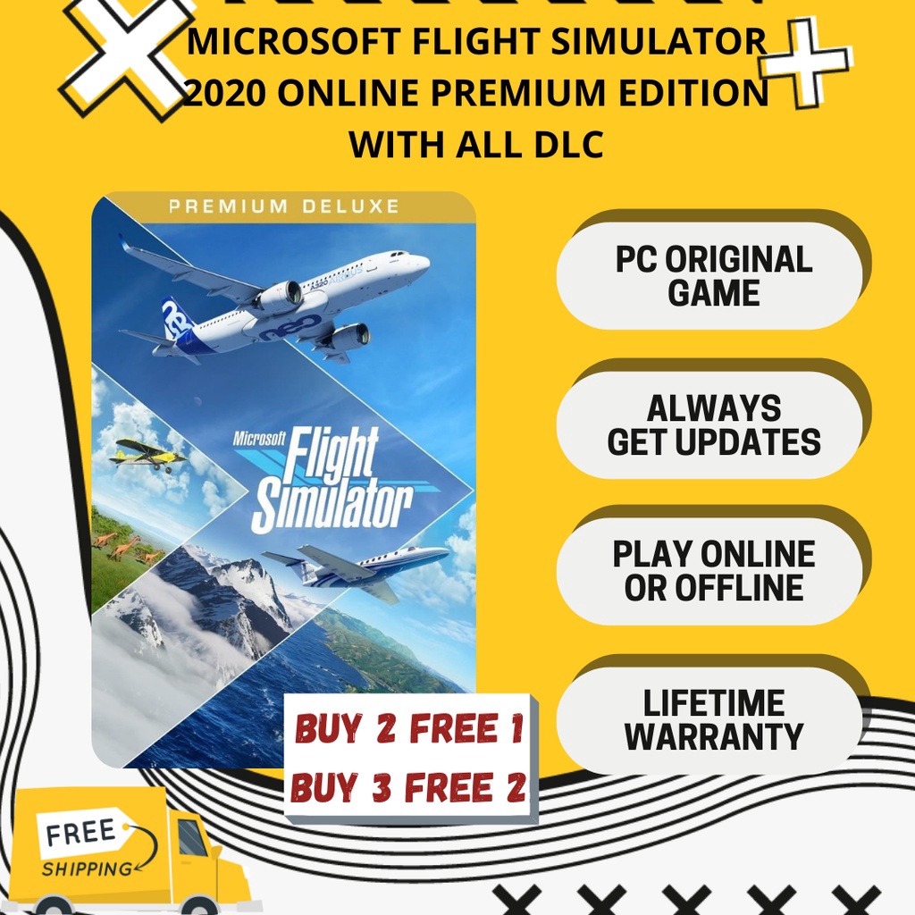 12.12 ✨Promo✨ MICROSOFT FLIGHT SIMULATOR 2020 ONLINE PREMIUM DELUXE PC ORIGINAL 