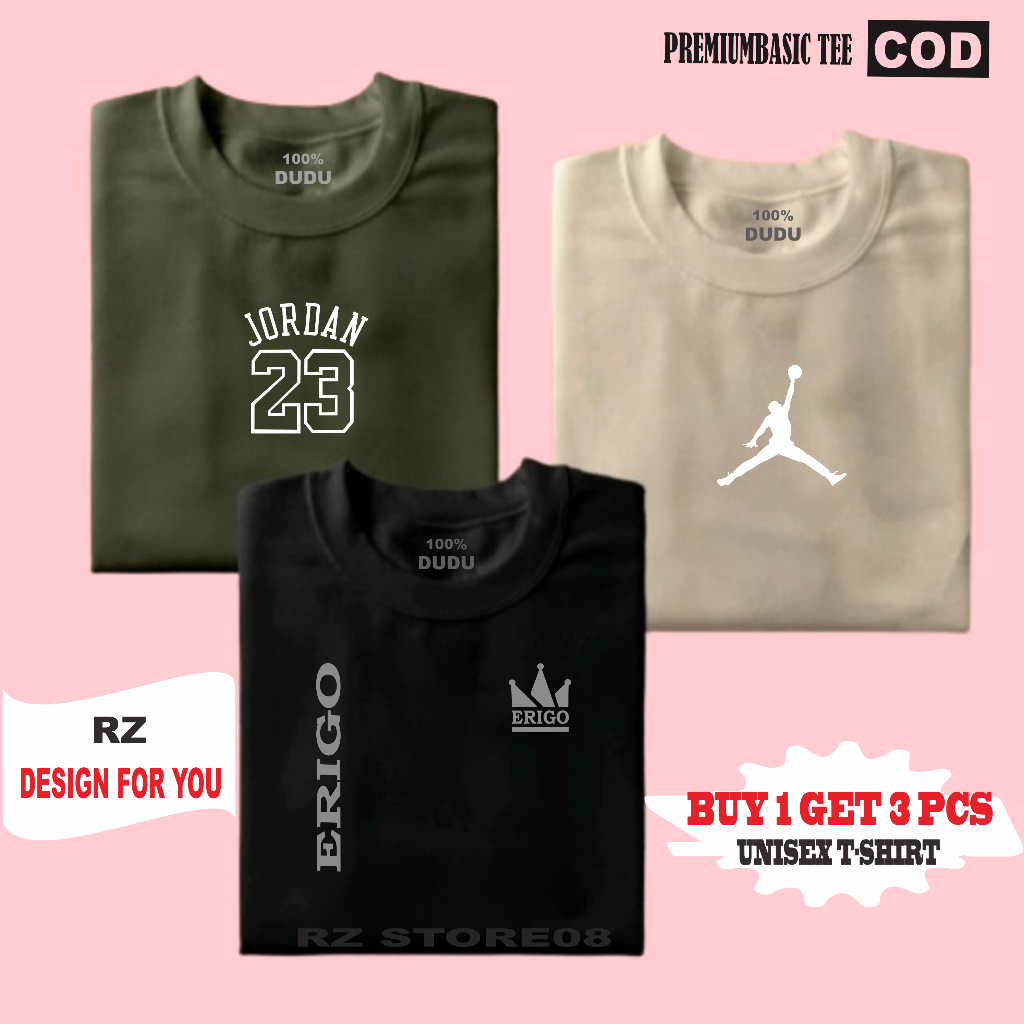 BUY 1 GET (PROMO COD) RZ STORE08 Kaos Pria Wanita Distro Logo Erigo kirka J23 JORG  T-Shirt Distro 1