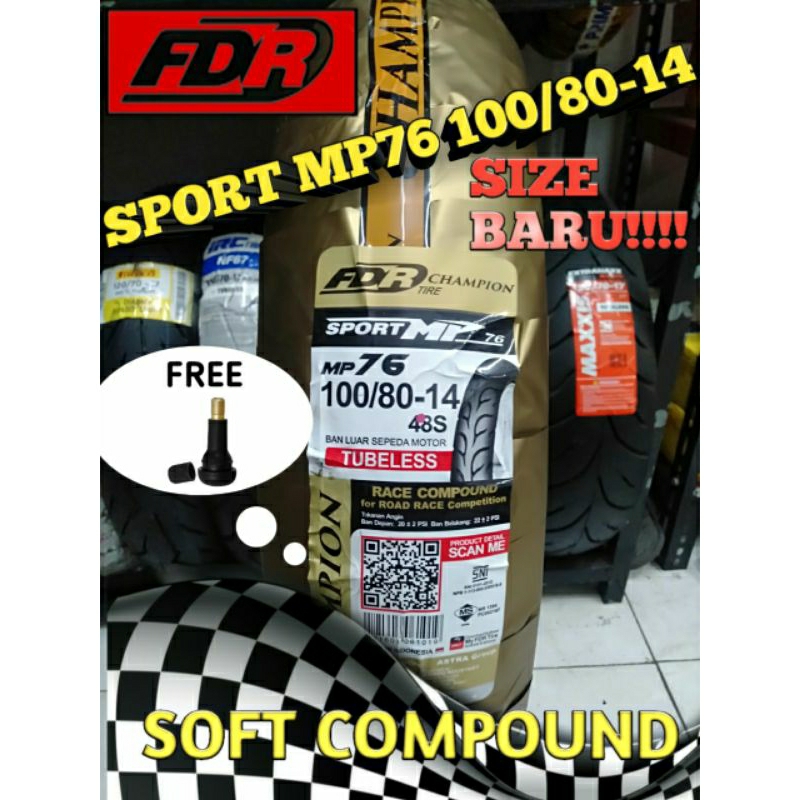 FDR SPORT MP76 100/80-14 UKURAN TERBARU