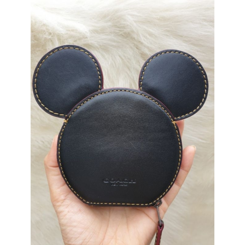 Dompet Koin Coach Hitam Kulit Asli